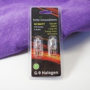 Brite Innovations G9 Halogen Bulb, 40 Watt 2 Pack – Energy Saving - Dimmable